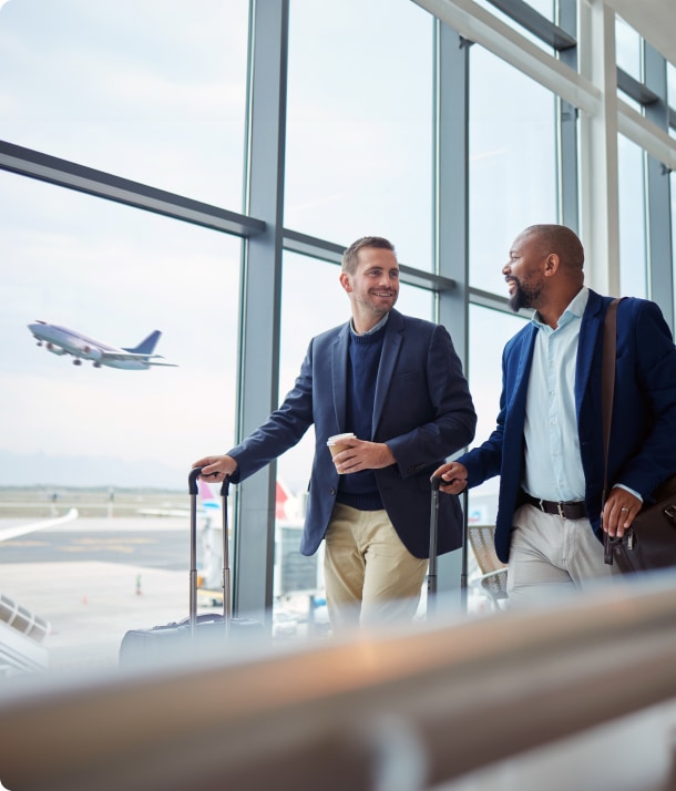 man departing at airport